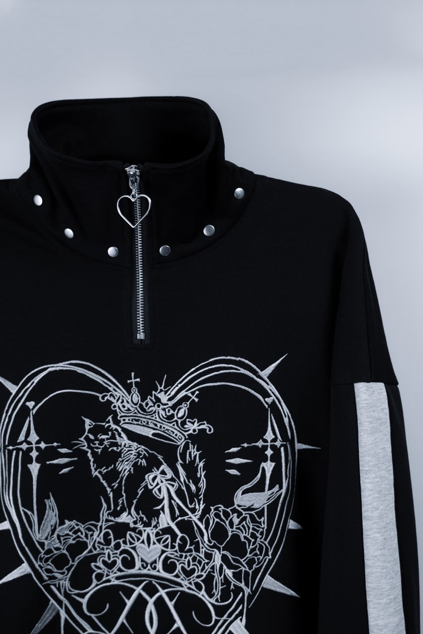 dd cat thorny sweat tops black