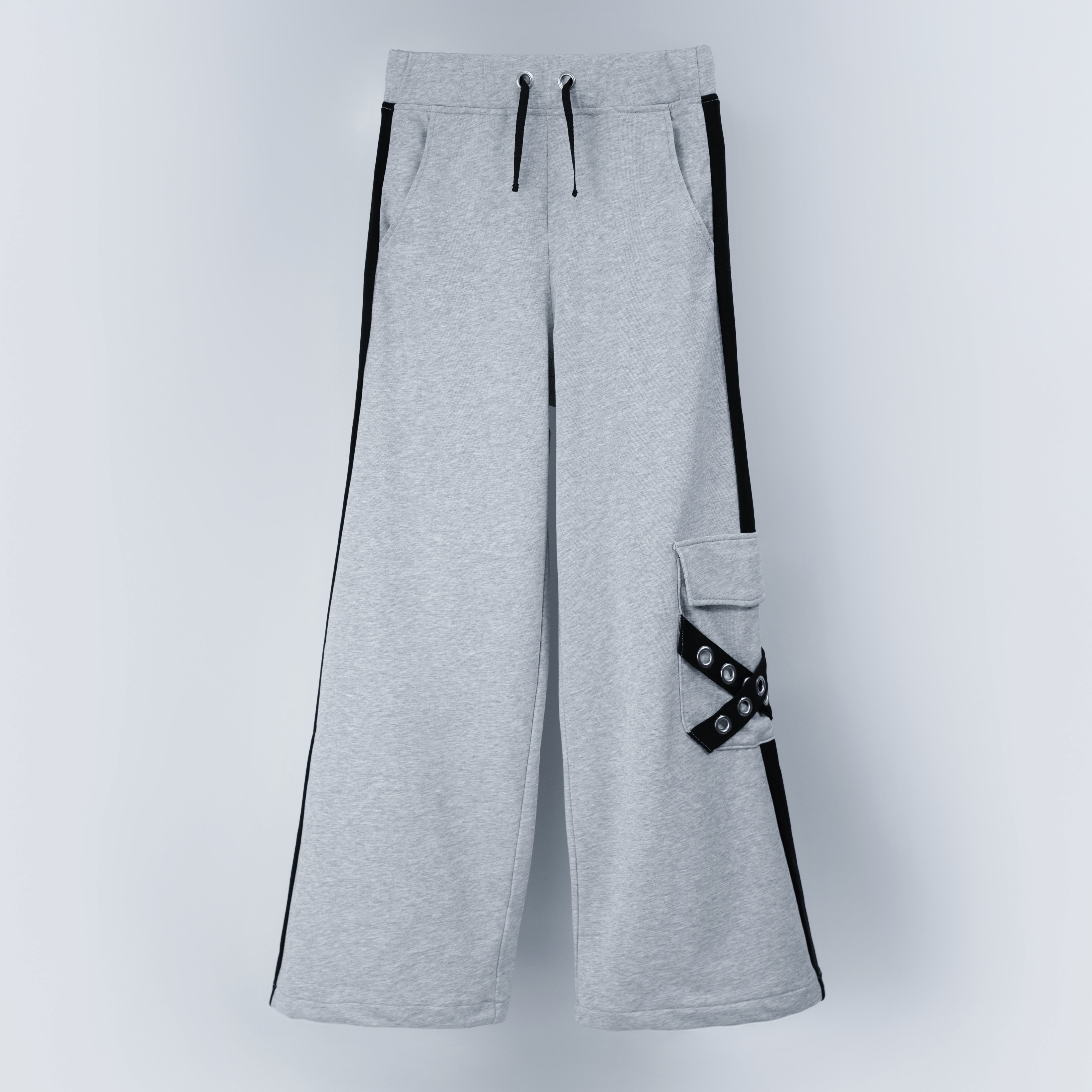 dd line belt sweat pants gray