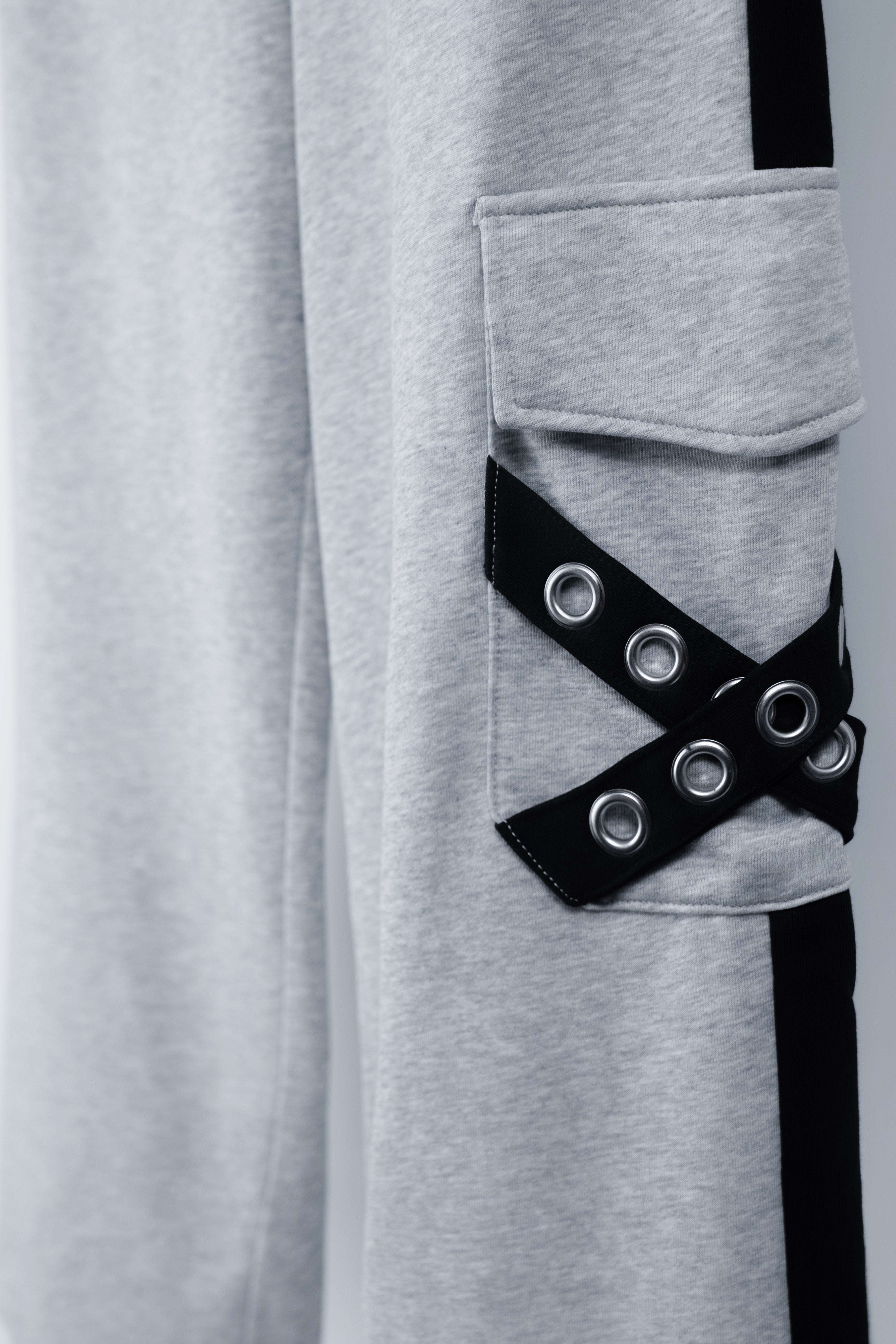 dd line belt sweat pants gray