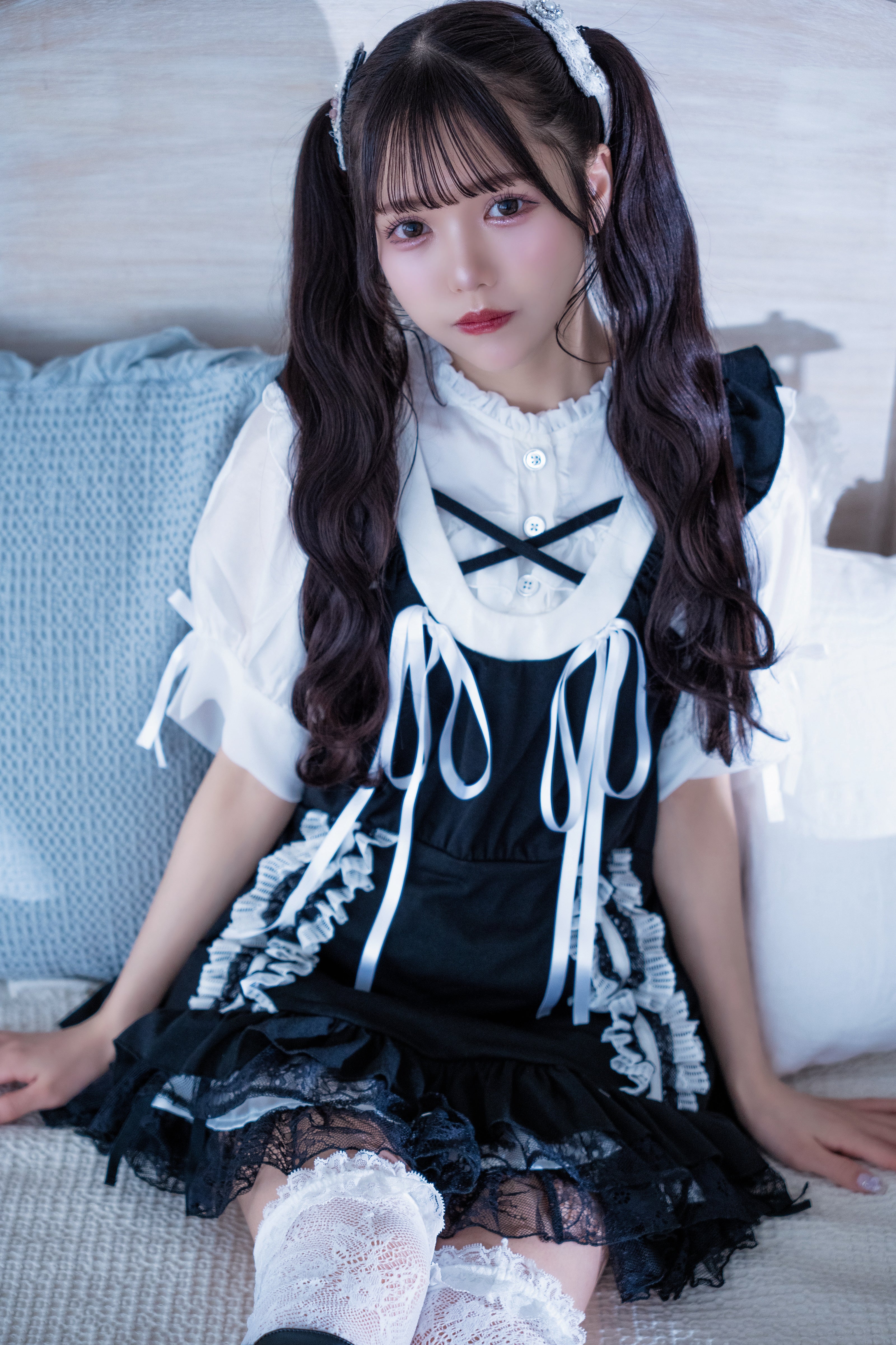 doll race ribbon tunique black