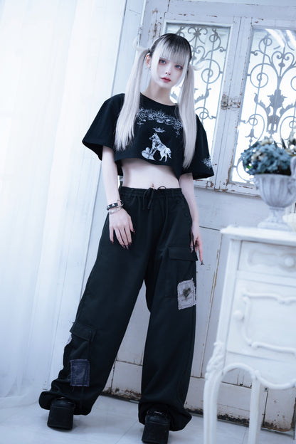 dd patchwork cargo pants black