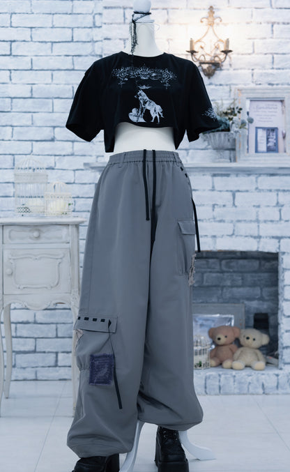 dd patchwork cargo pants gray