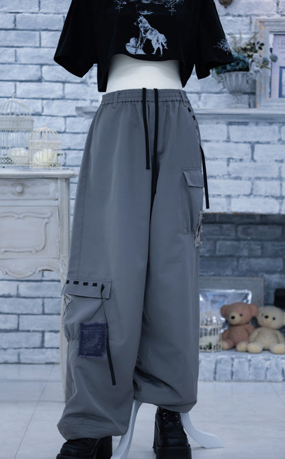 dd patchwork cargo pants gray