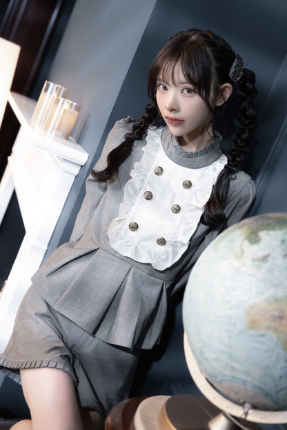 doll peplum jacket light gray