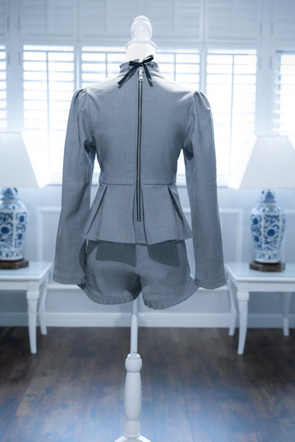 doll peplum jacket light gray