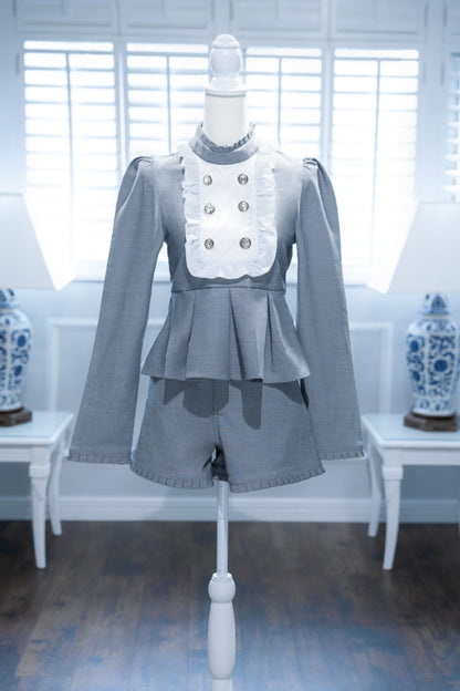 doll peplum jacket light gray