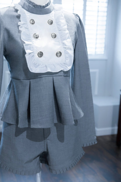 doll peplum jacket light gray