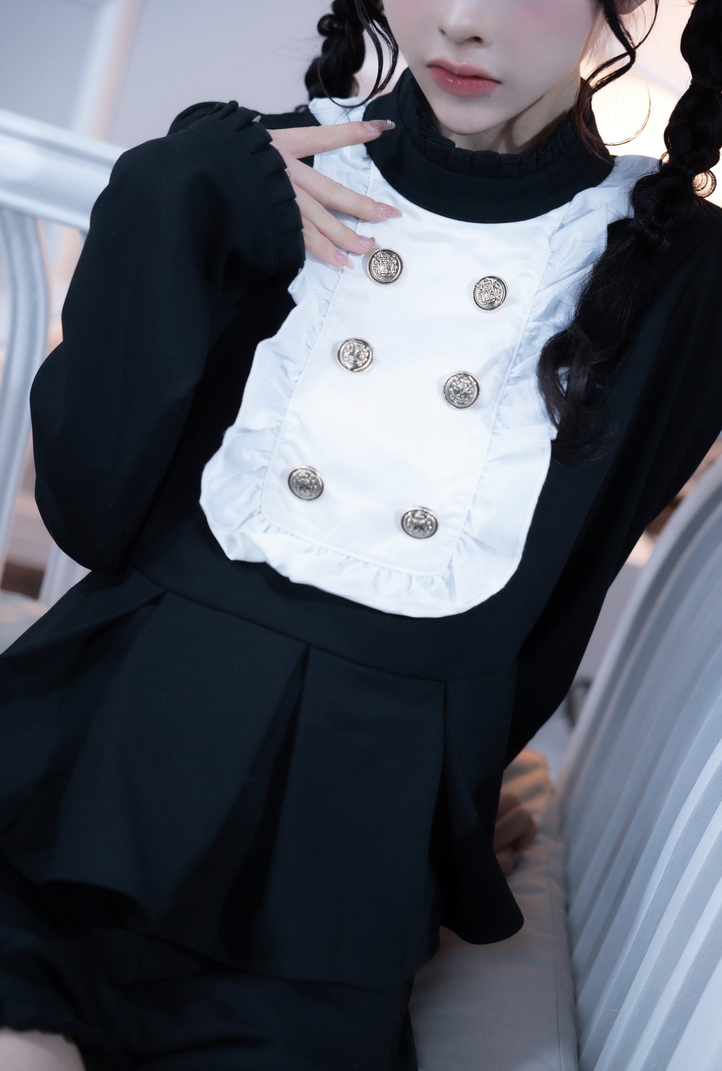 doll peplum jacket black