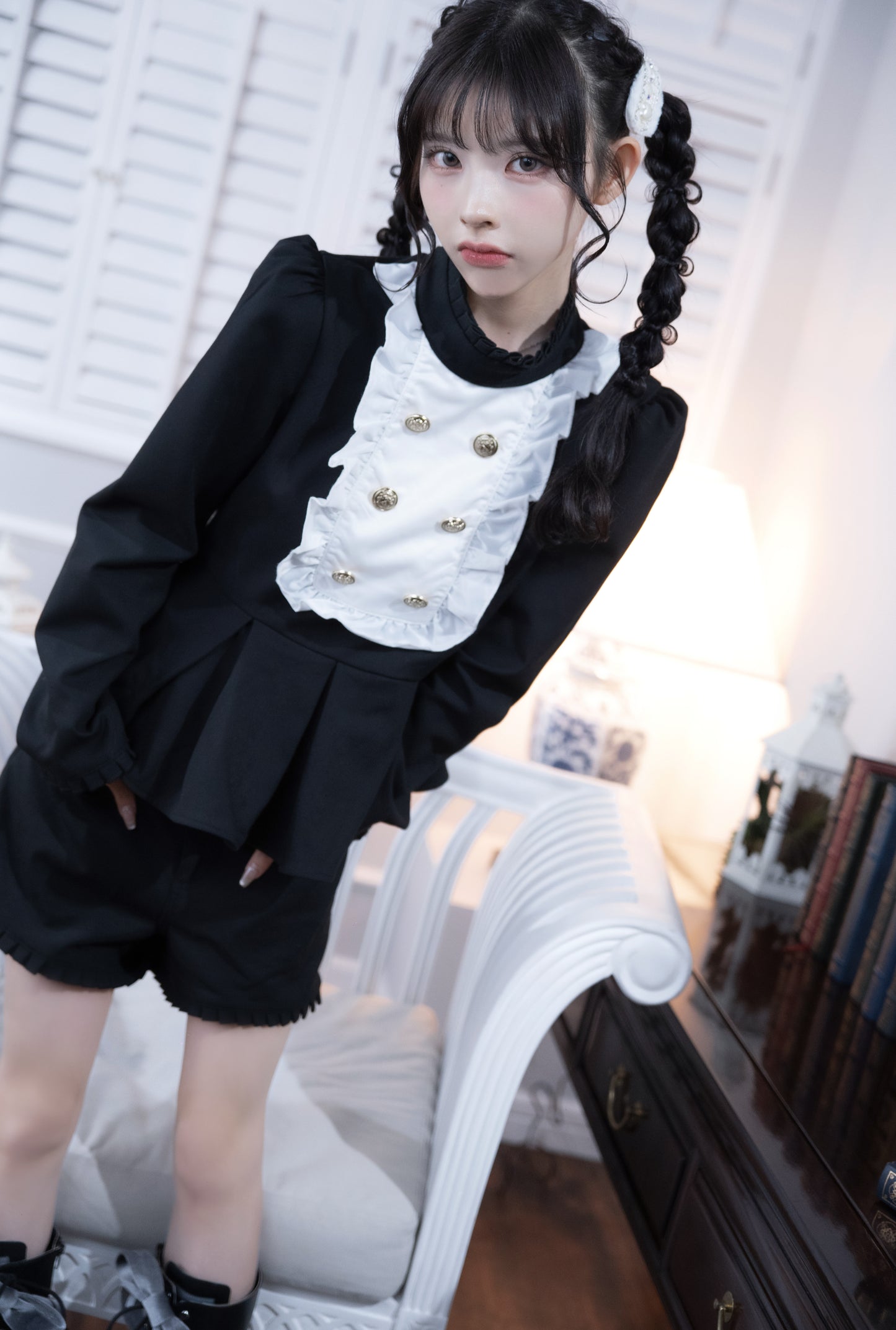 doll peplum jacket black