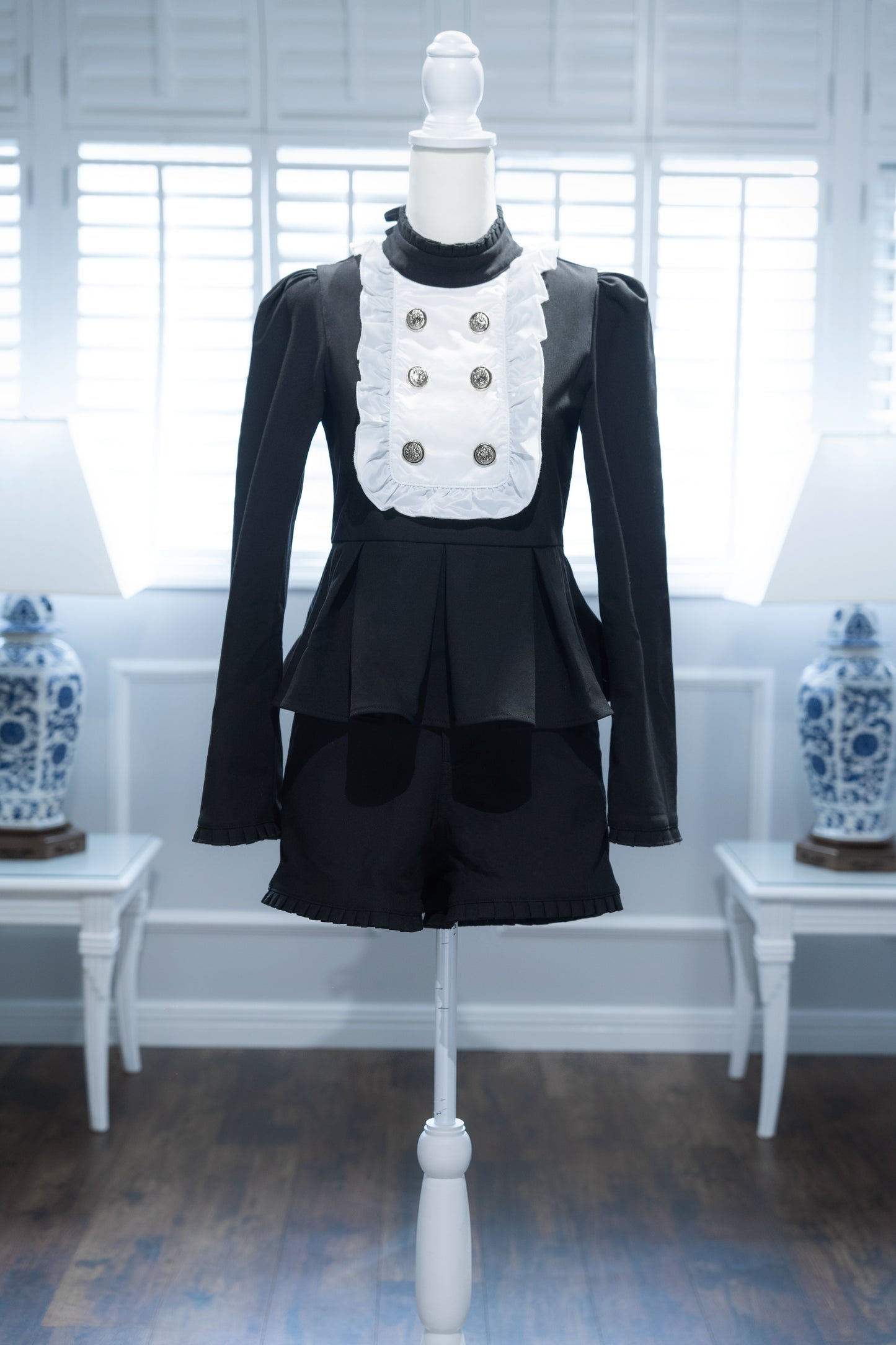 doll peplum jacket black