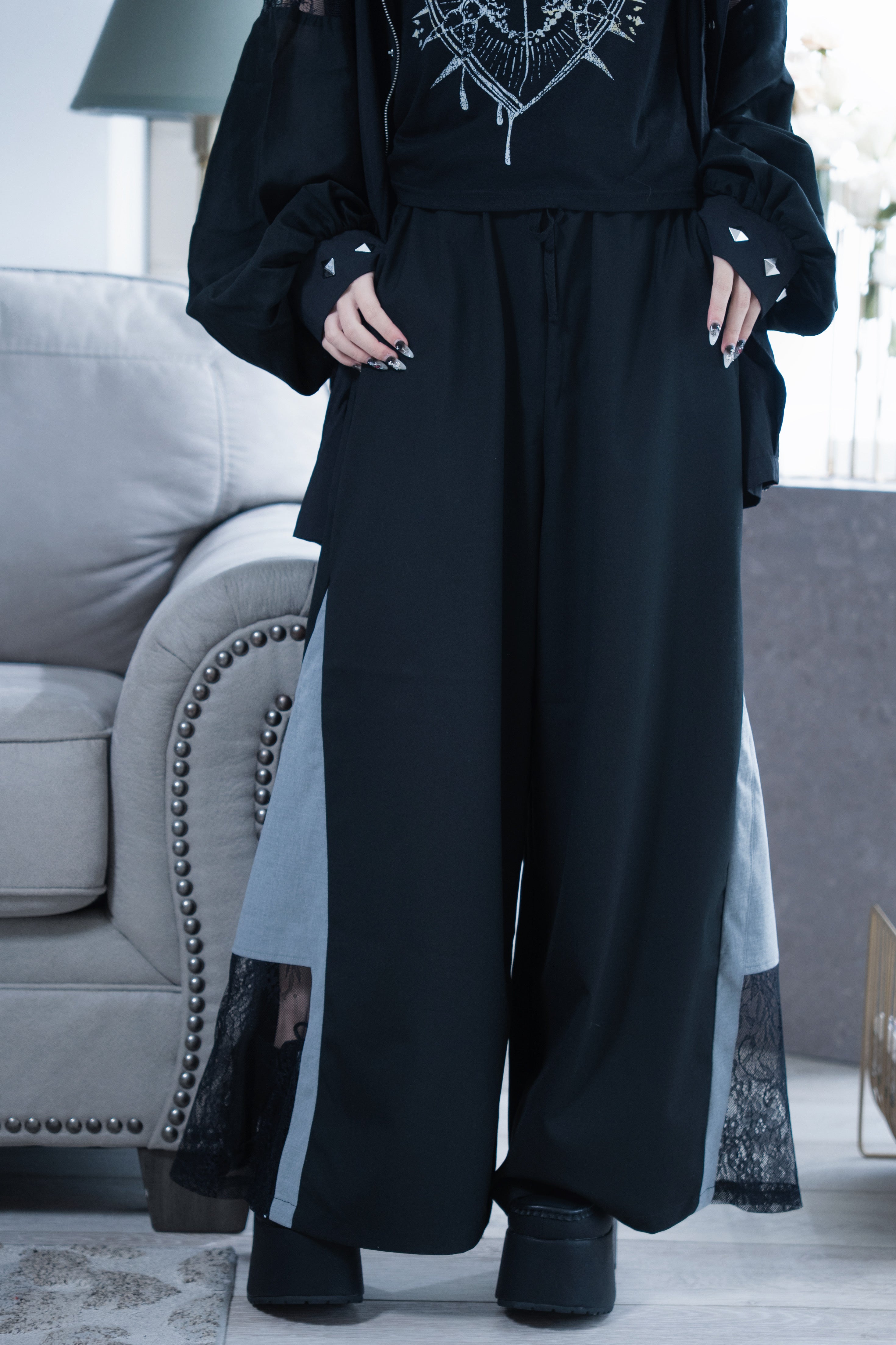 bicolor doll race pants black