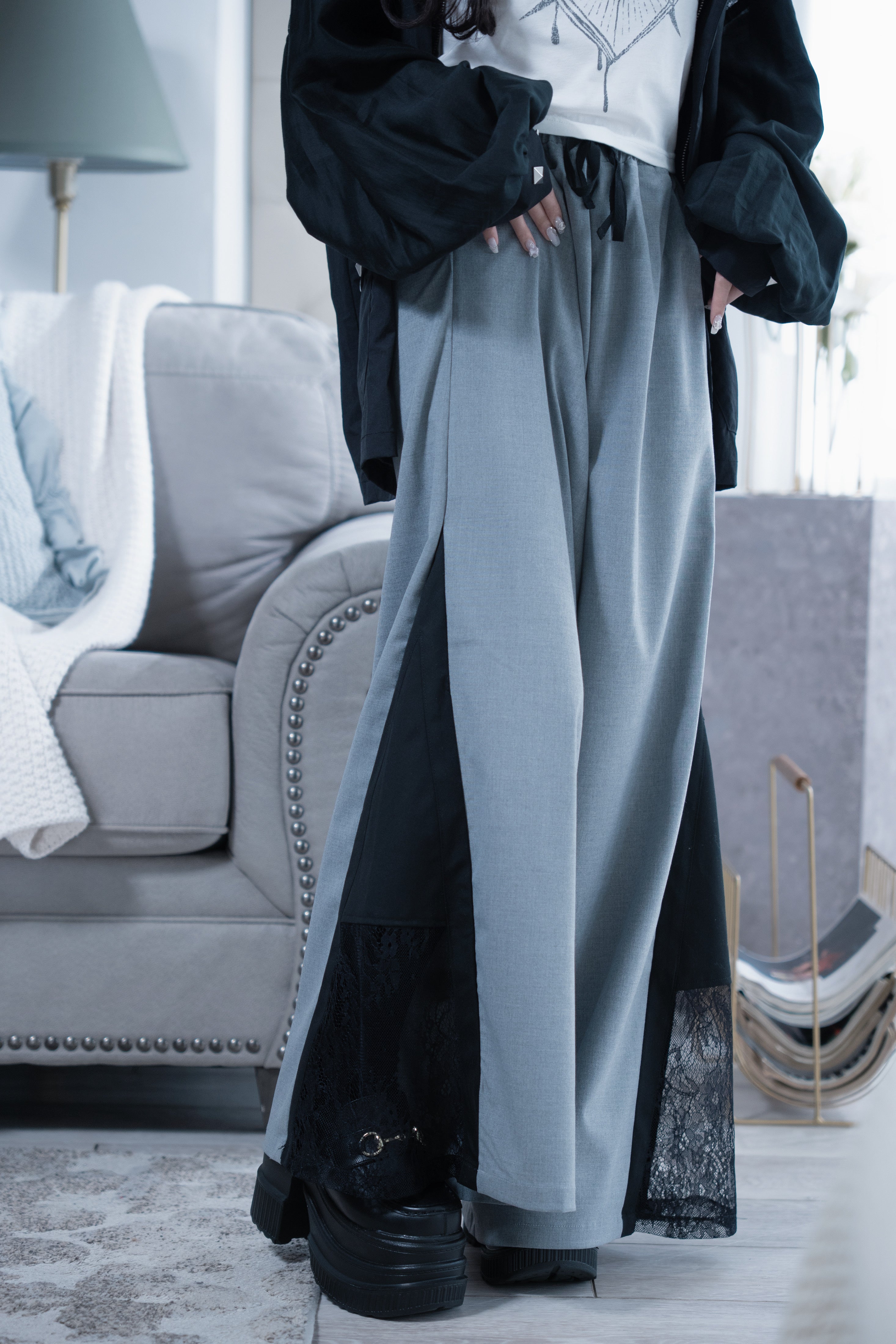 bicolor doll race pants gray