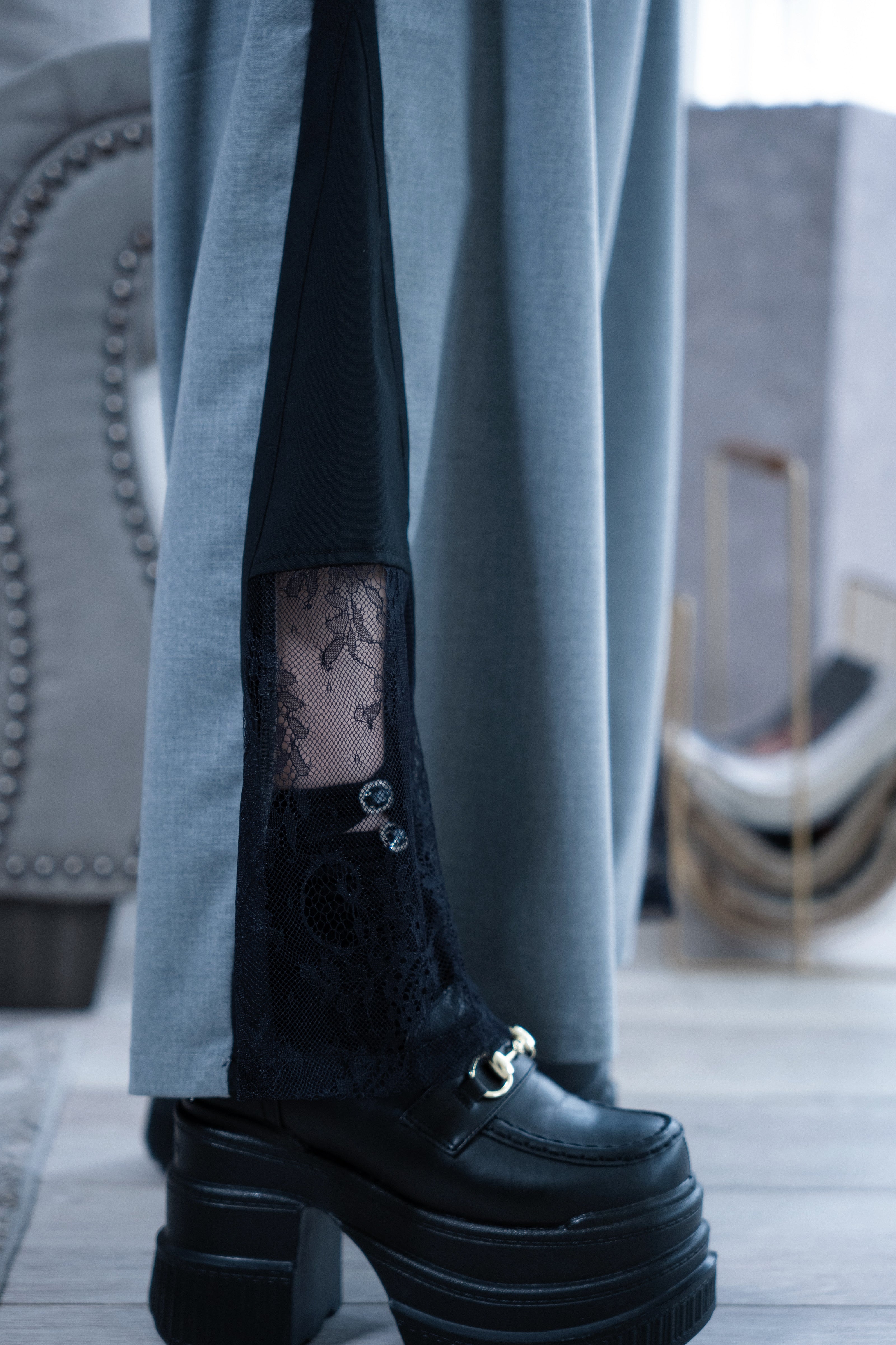 bicolor doll race pants gray