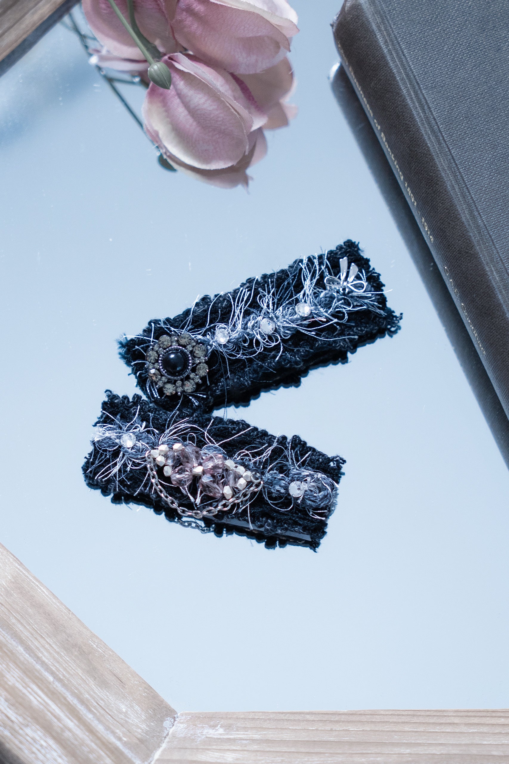 ヘアアクセサリー lace ribbon head dress black dependoll ACCESSORY