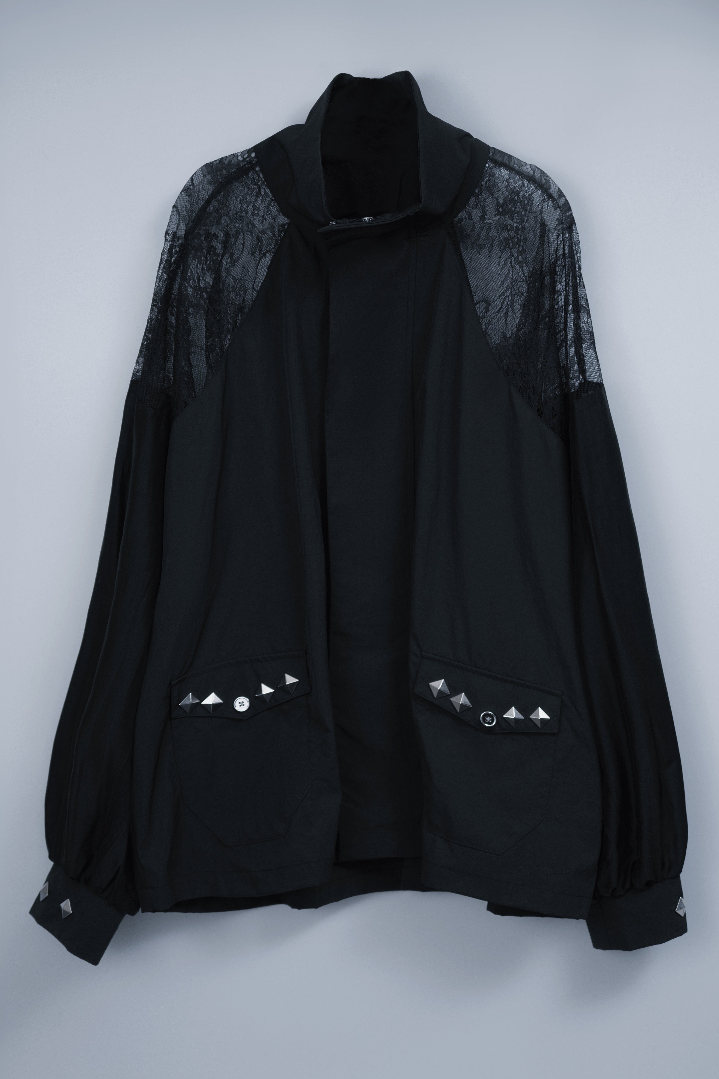 dd sheer lace blouson black