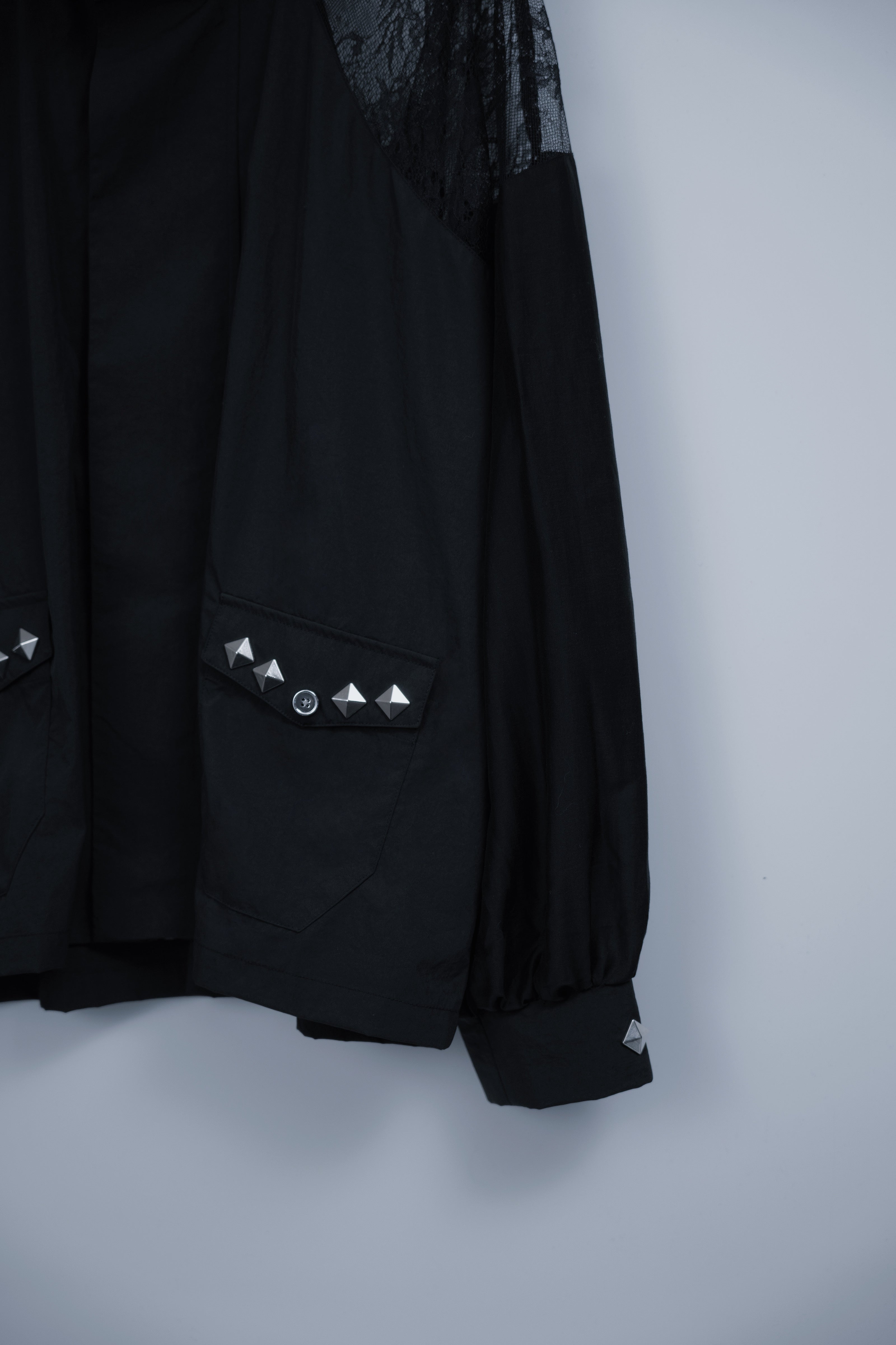 dd sheer lace blouson black