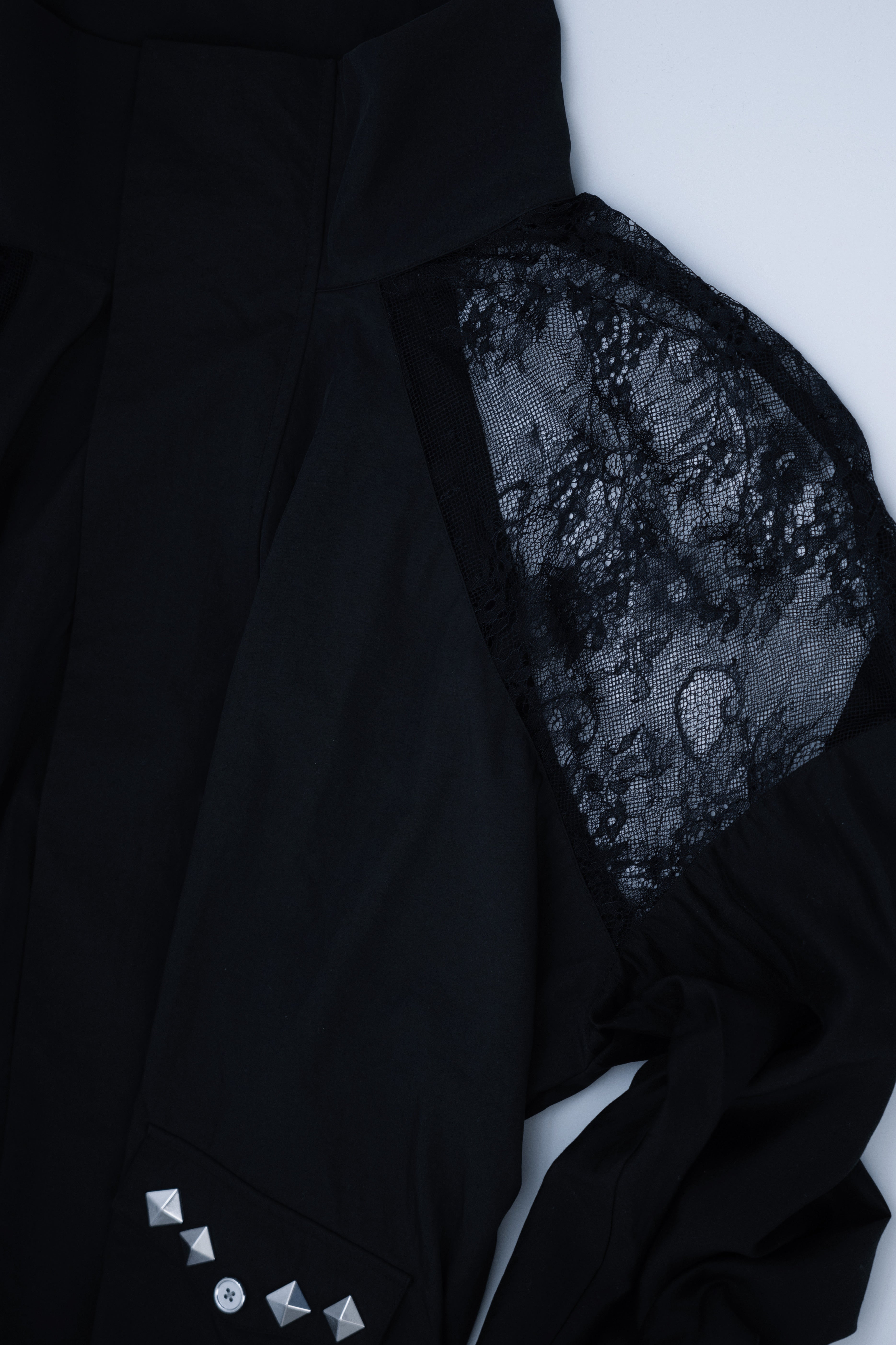 dd sheer lace blouson black