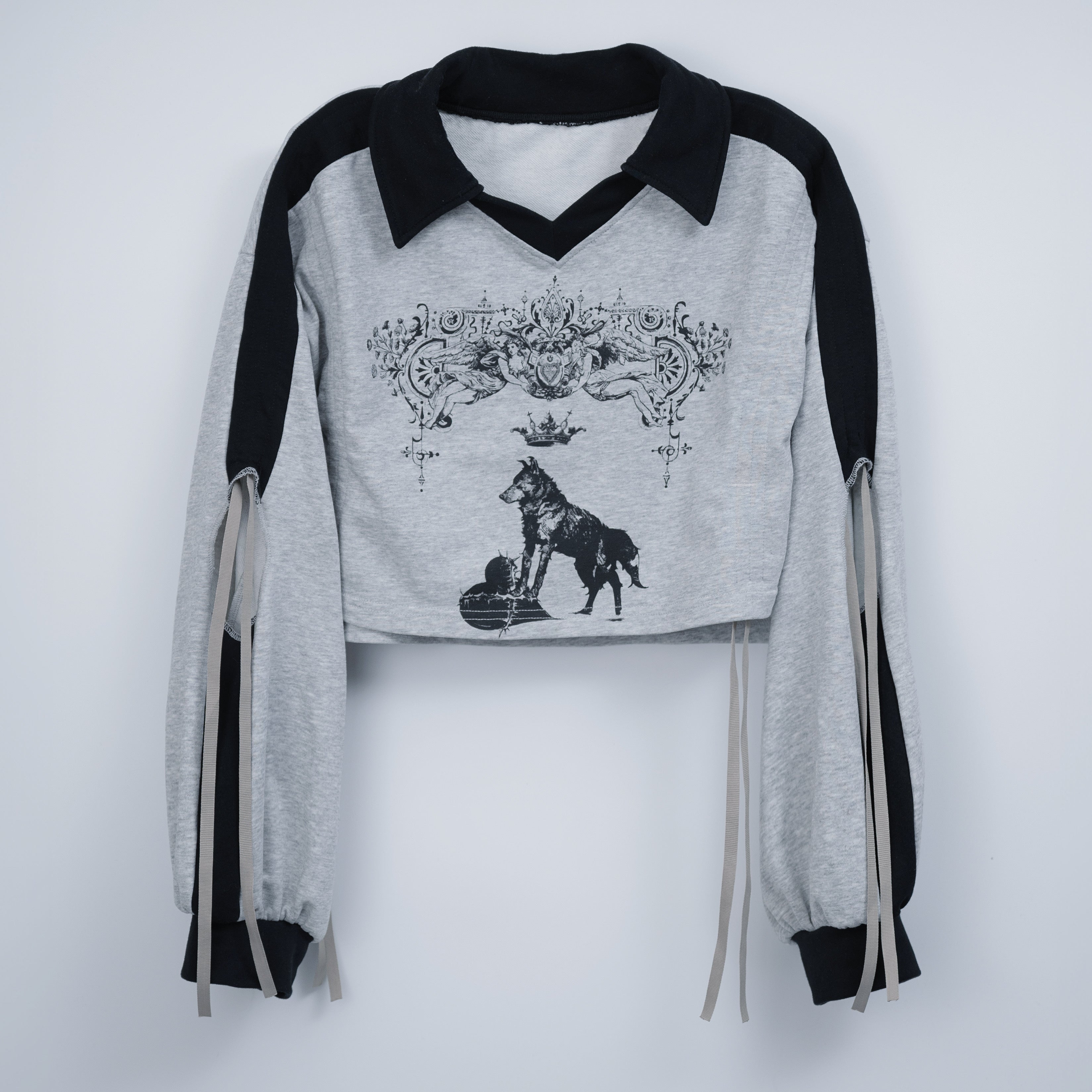 dd wolf sweat polo shirt gray