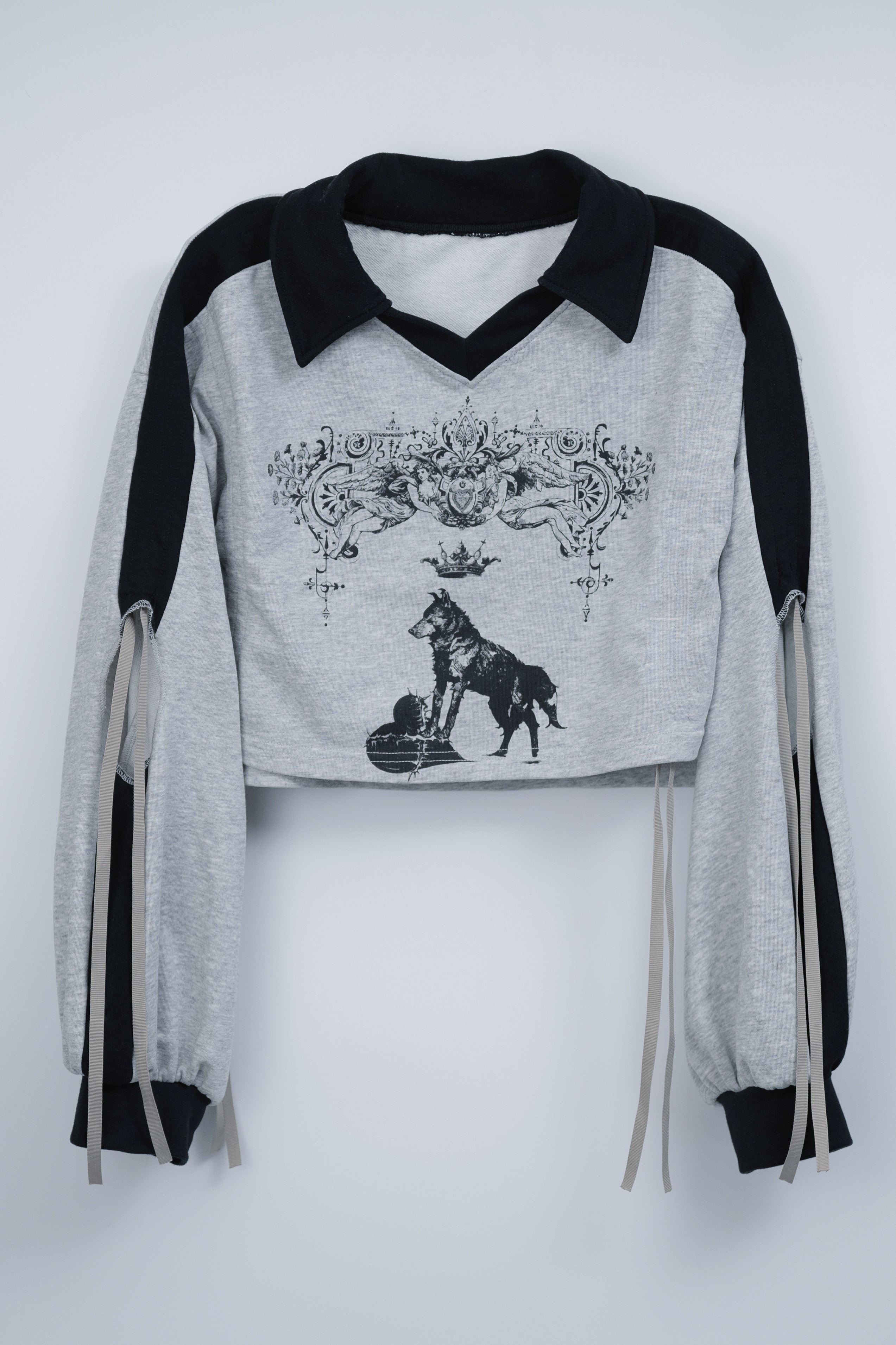 dd wolf sweat polo shirt gray