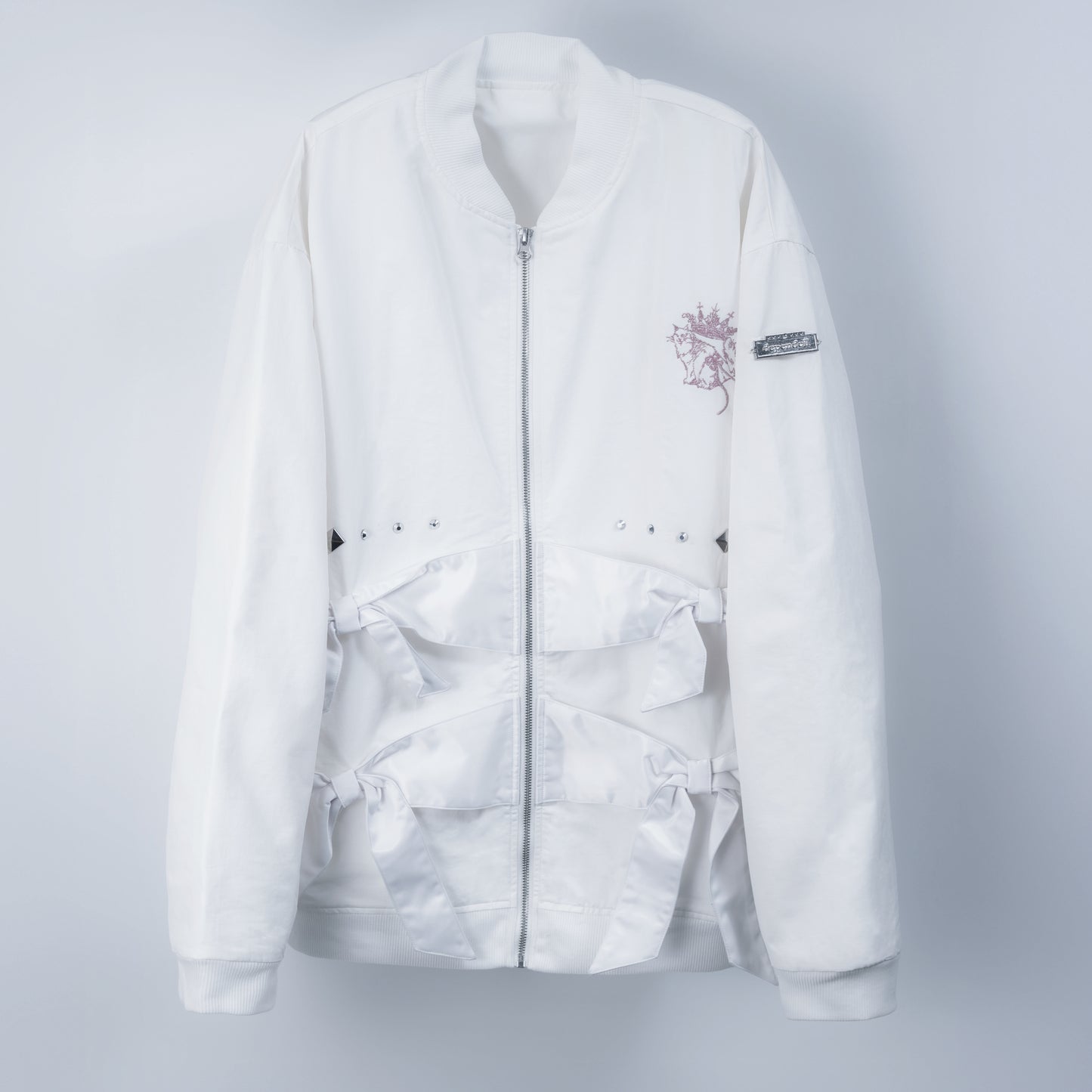 dd double ribbon blouson white