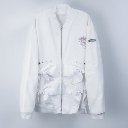 dd double ribbon blouson white