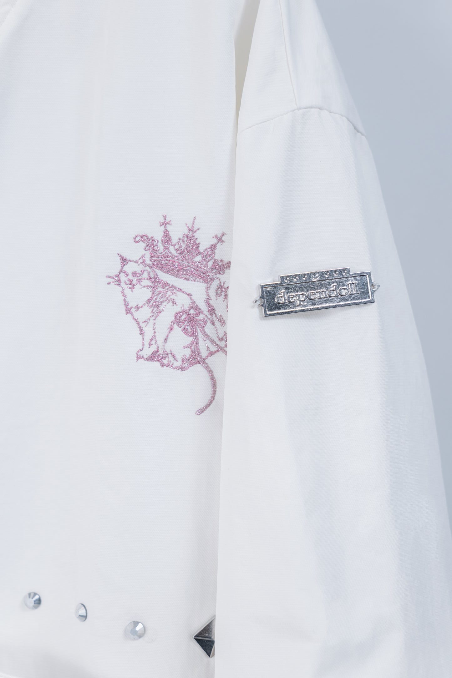 dd double ribbon blouson white