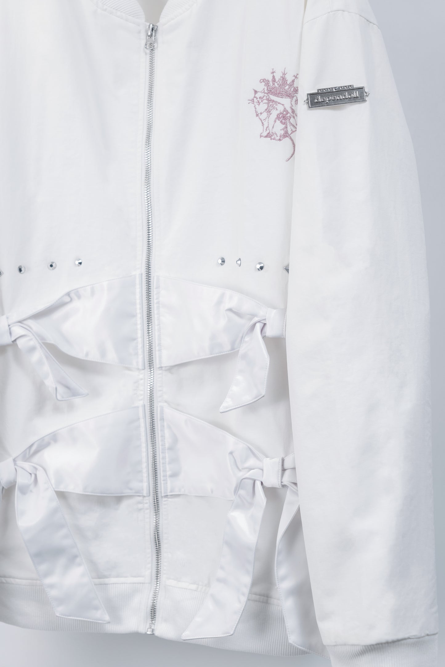 dd double ribbon blouson white