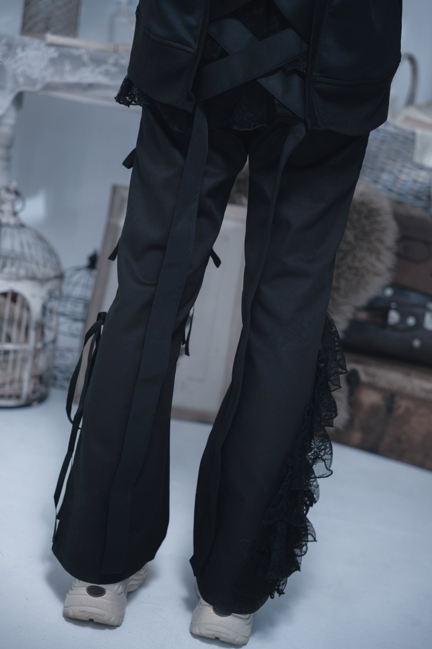 dd frill race flare pants