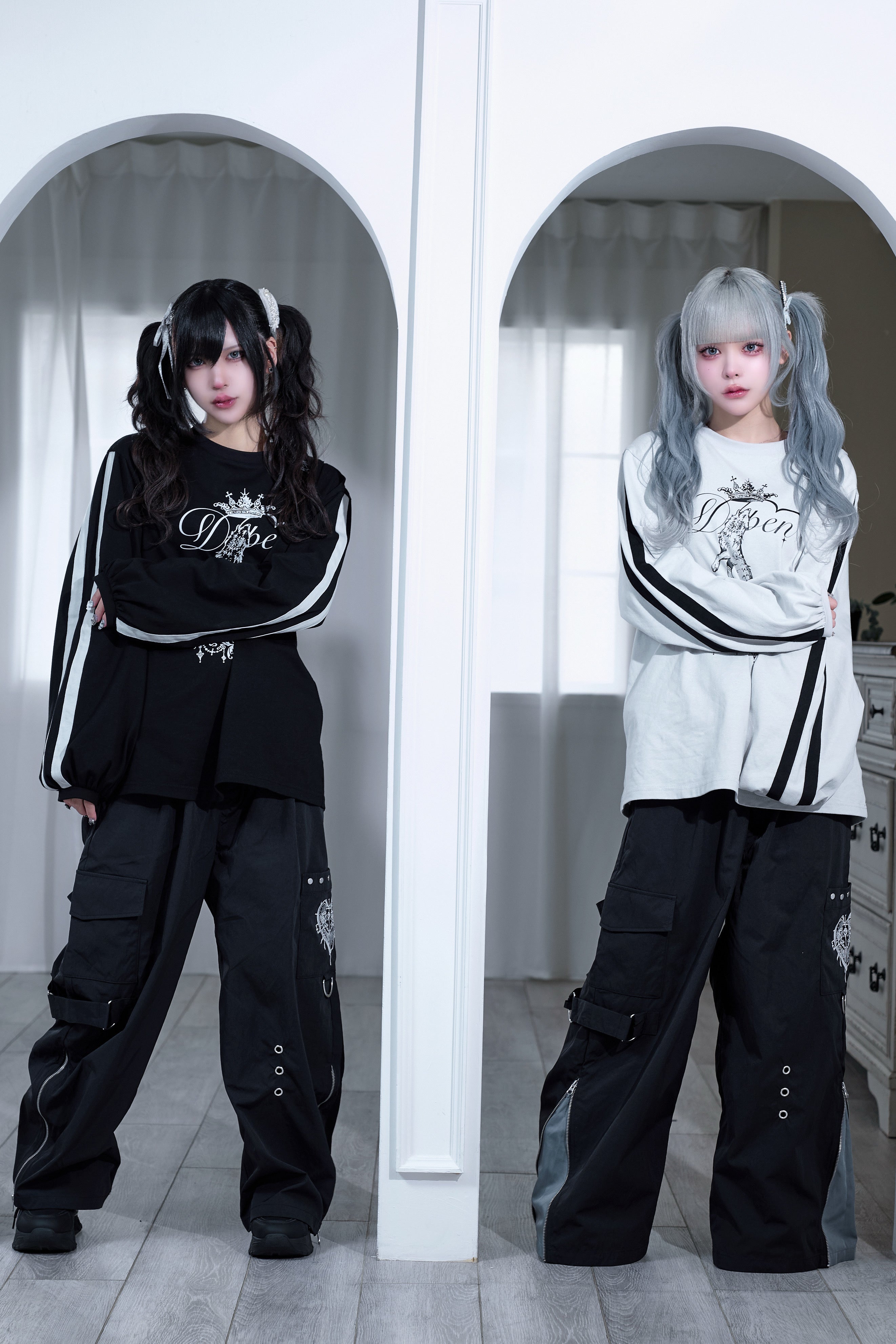 dd wolf crown line Tee gray