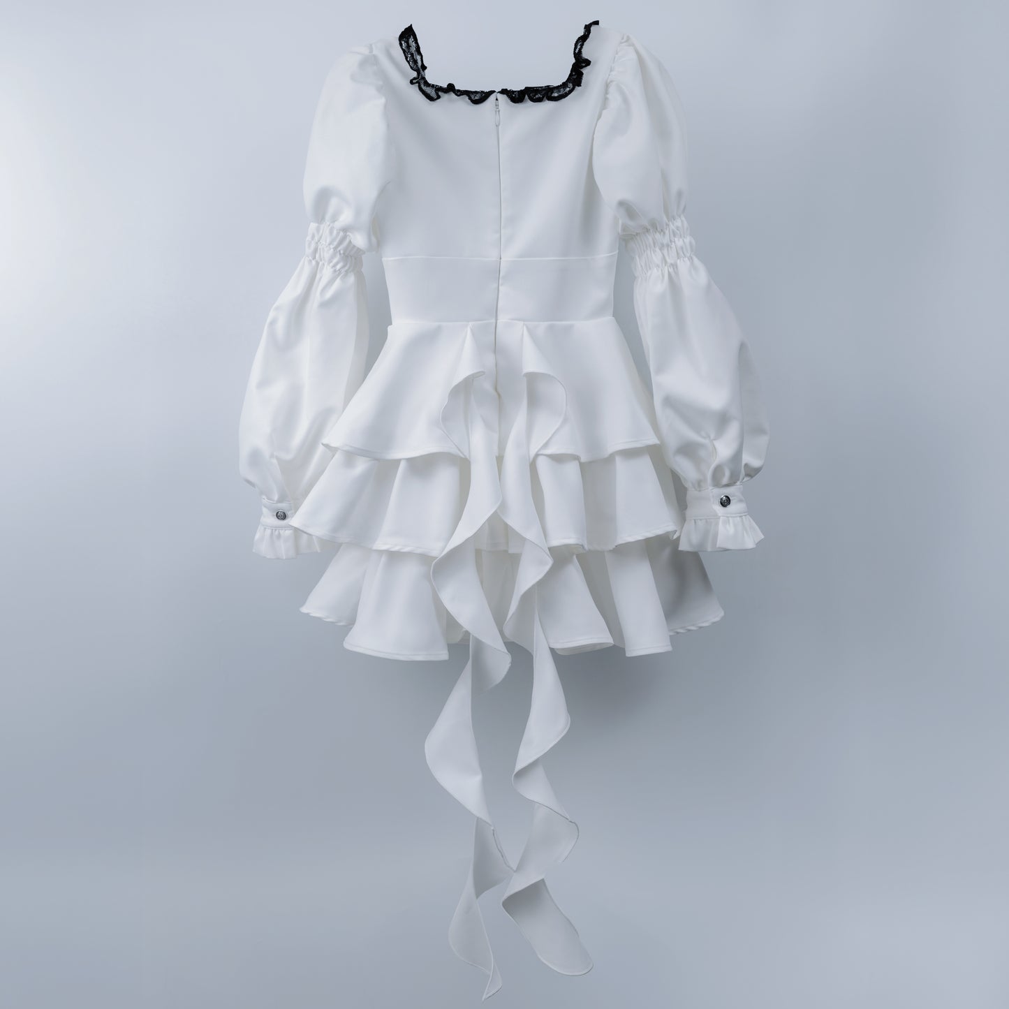 doll ruffle puff one piece white