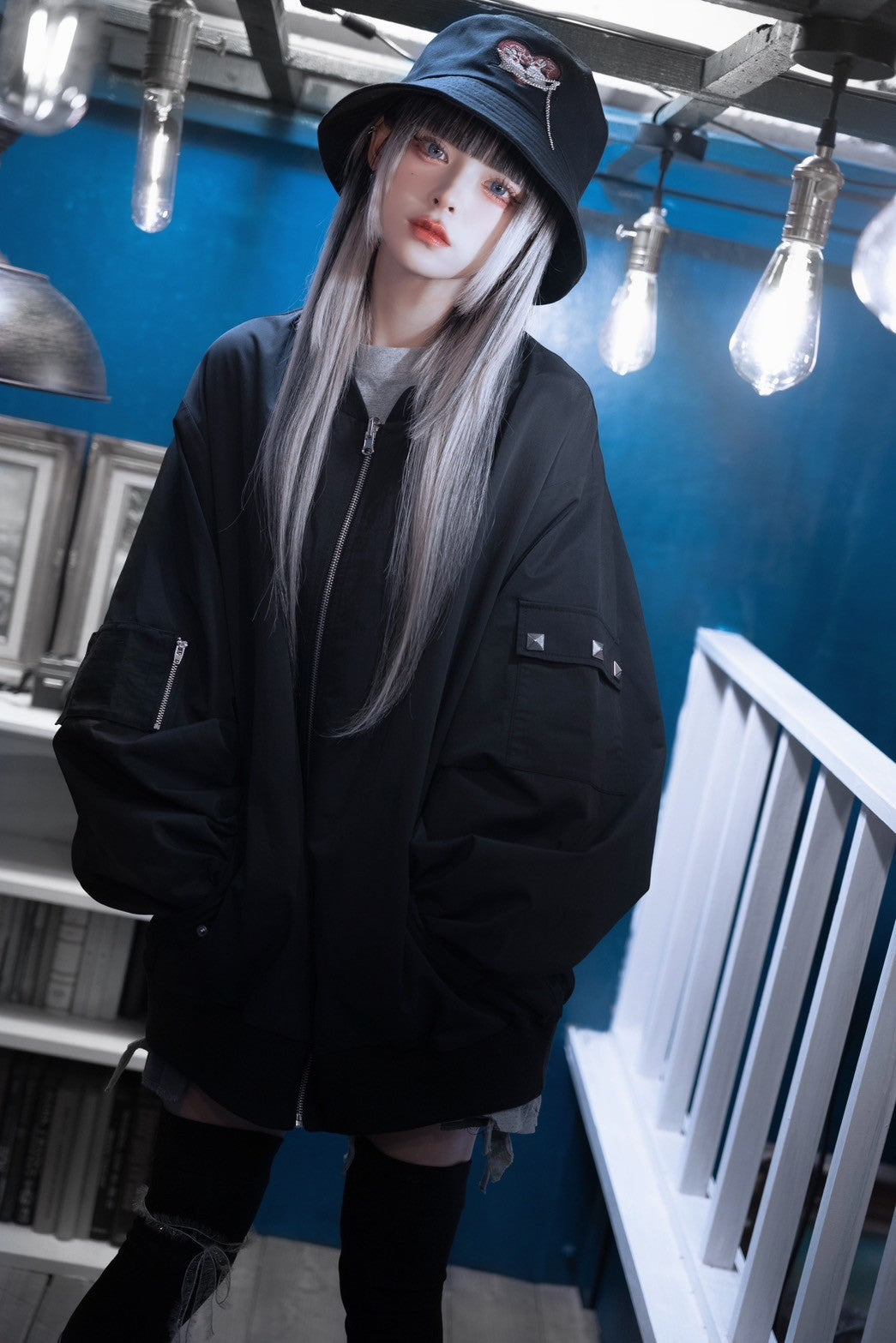 dd butterfly blouson black