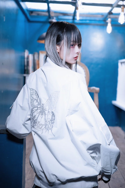 dd butterfly blouson white