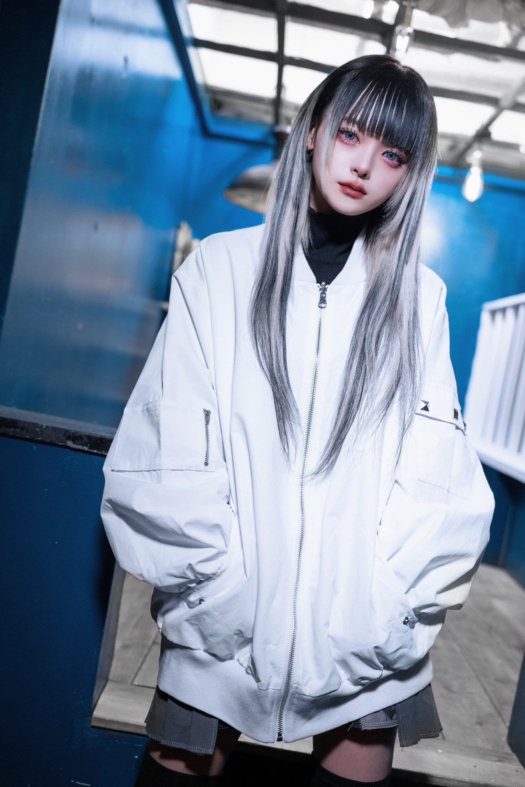 dd butterfly blouson white