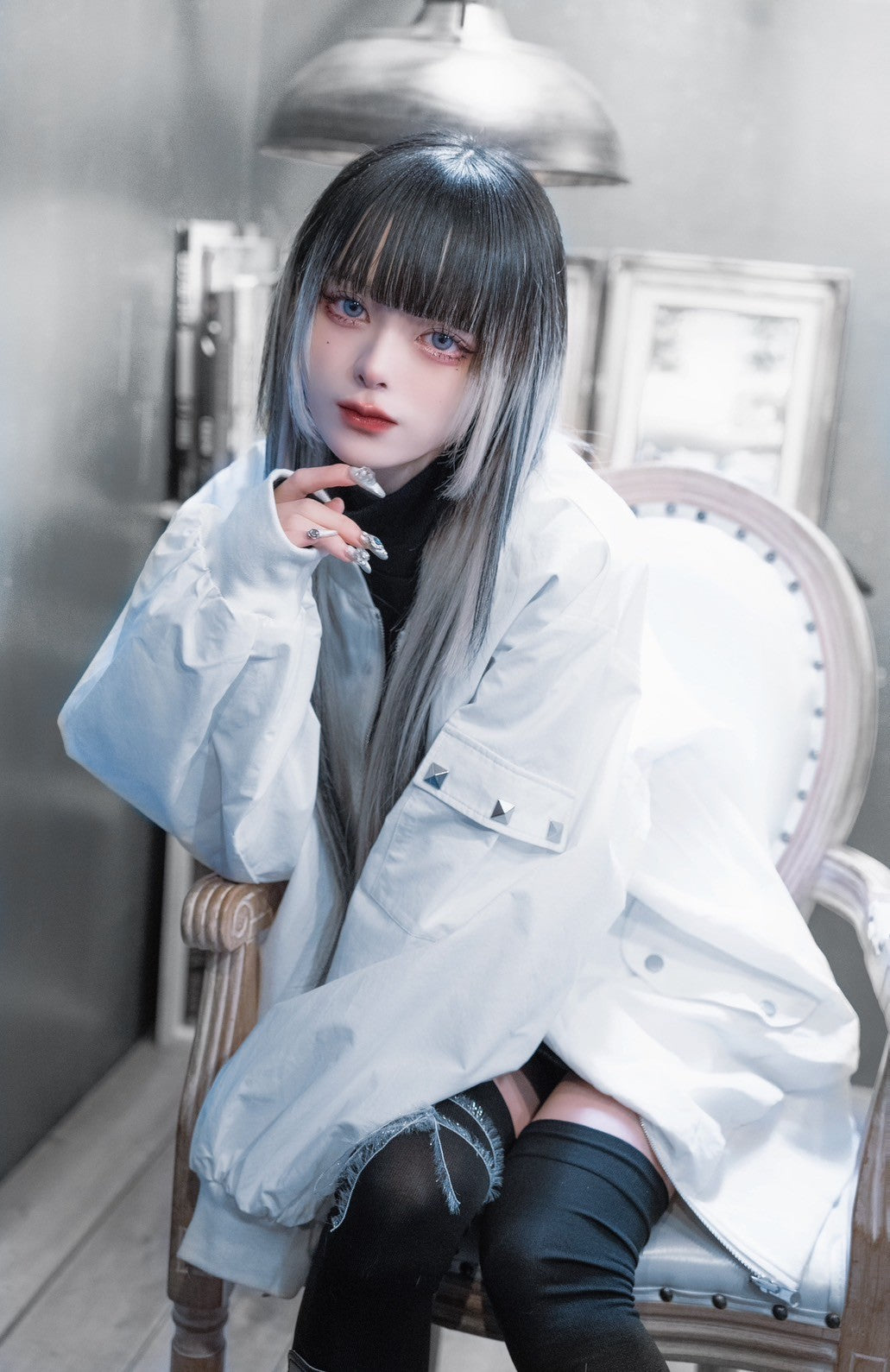 dd butterfly blouson white