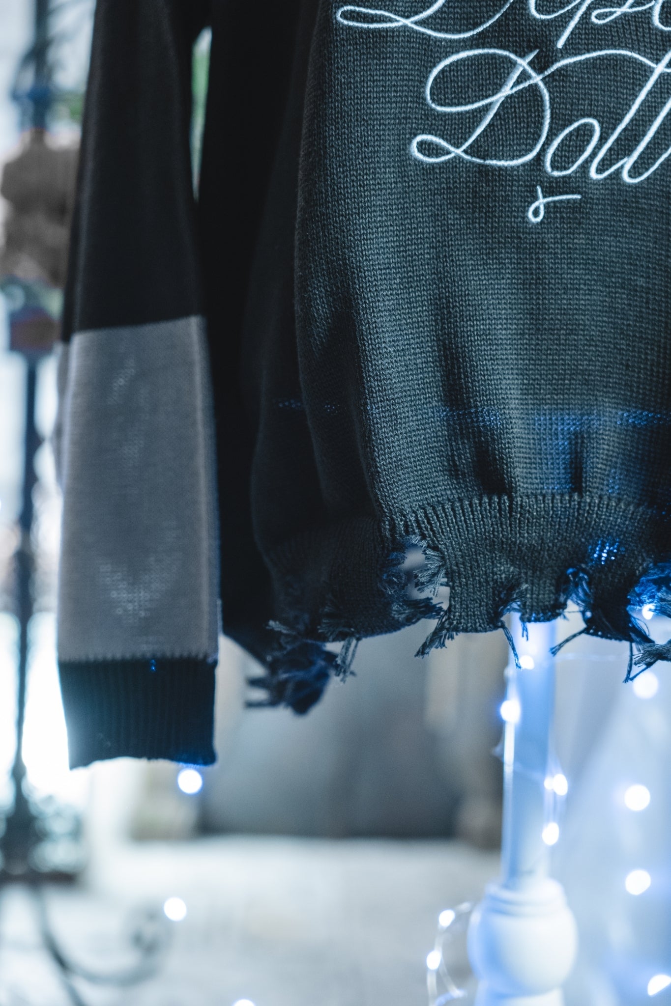 dd cat knit sweater black