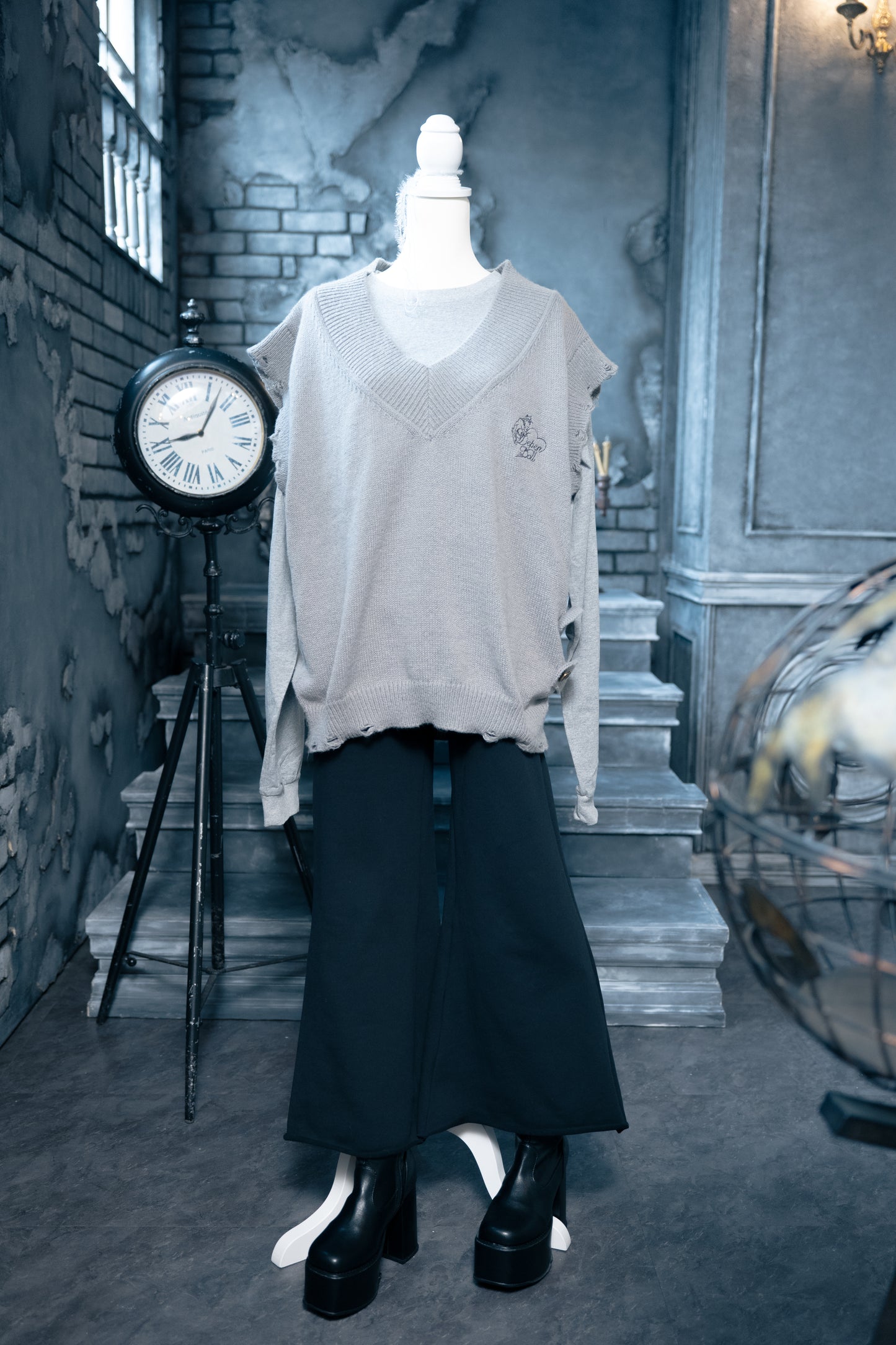 dd damage knit best gray