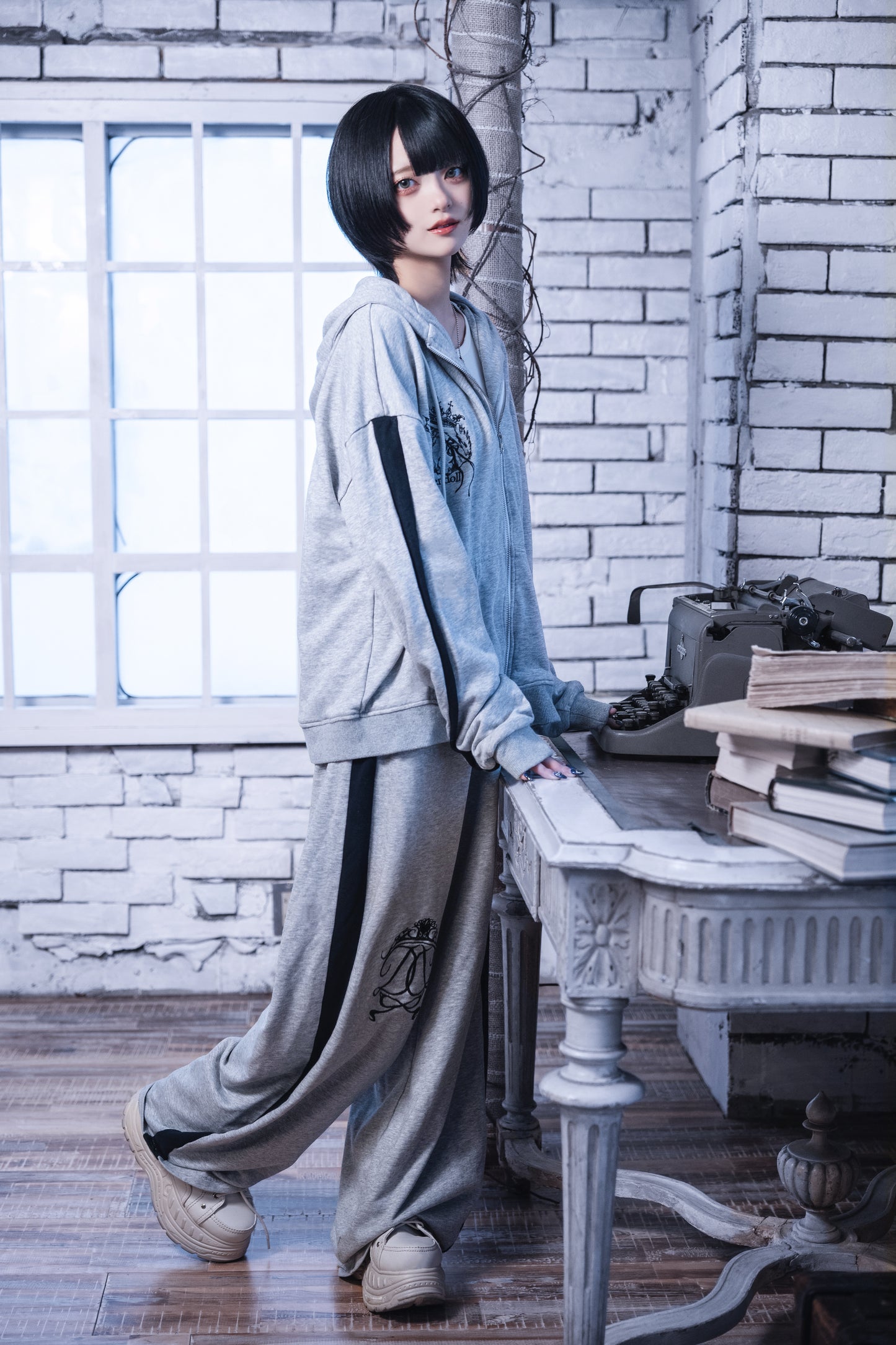 【予約販売】sideline zip pants gray