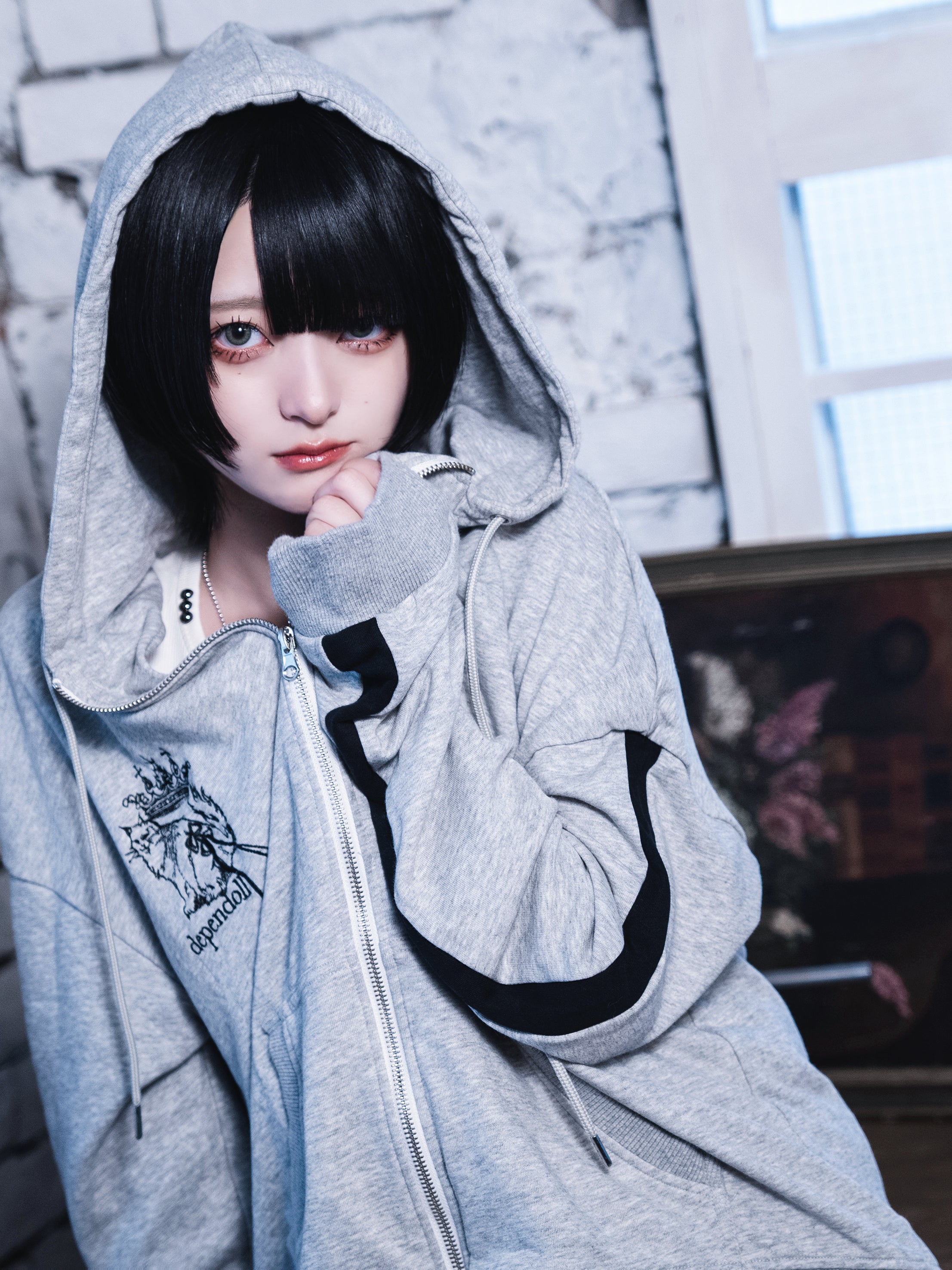 sideline zip hoodie gray